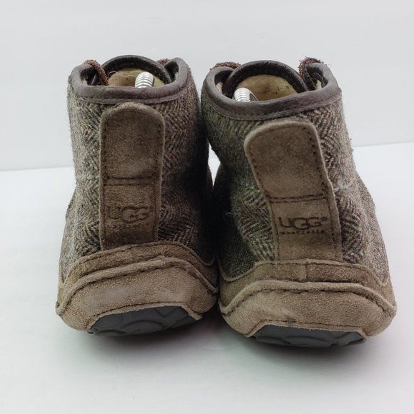 UGG Australia Lyle Mens Size 12 Brown Suede Sherpa Sheepskin Chukka Slipper Shoe - Picture 6 of 8